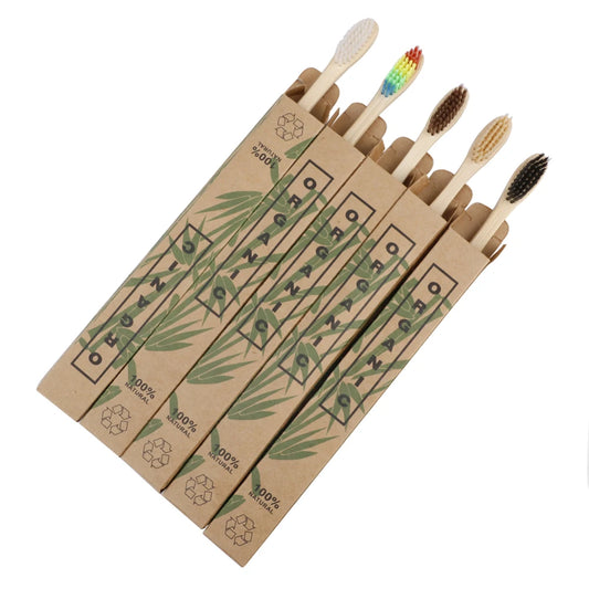 8pcs Travel Eco-friendly Bamboo Wooden Toothbrushes
