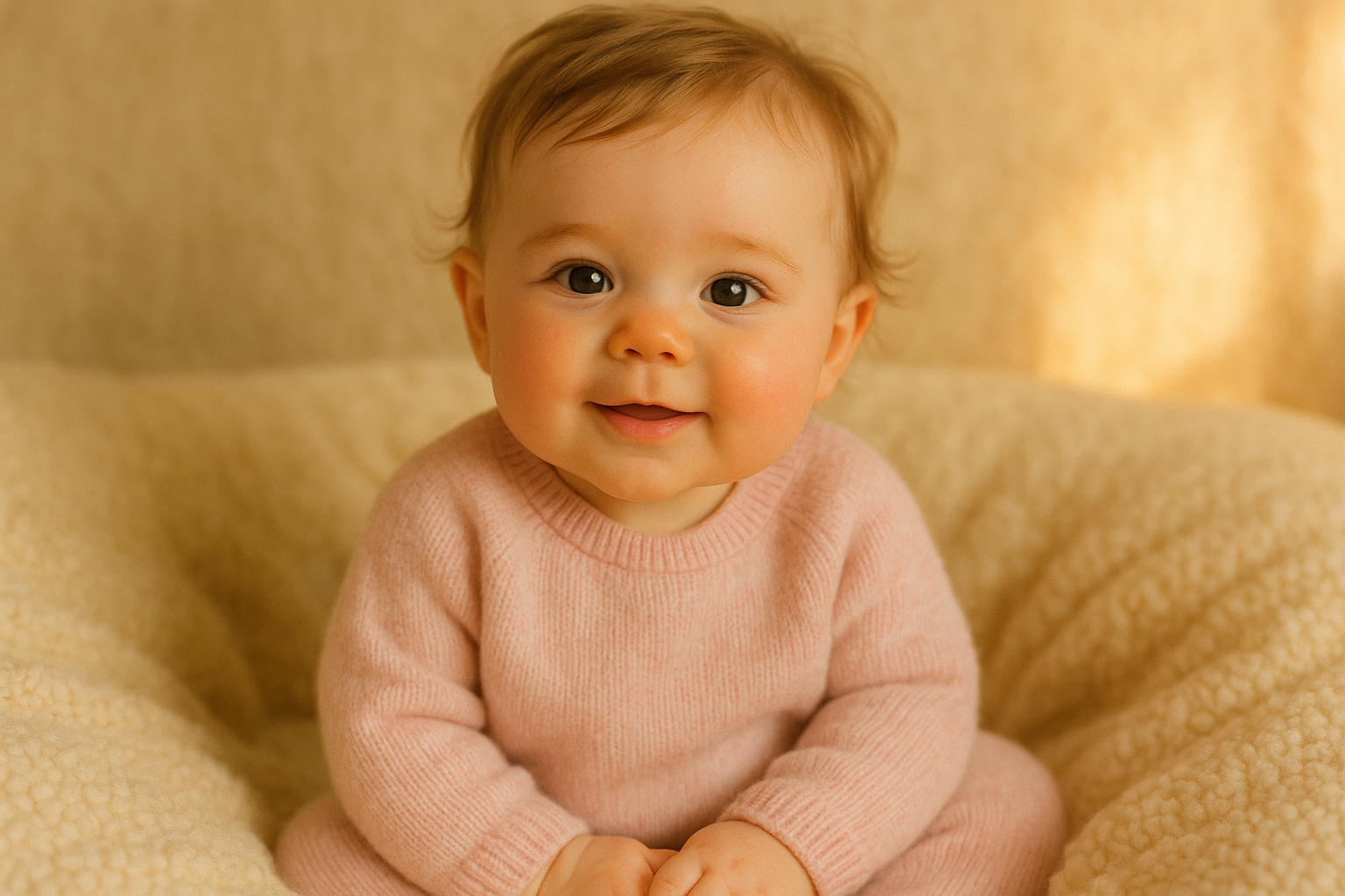 cute baby in soft clothes